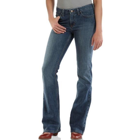 Carhartt Jeans Womens Size W30 Blue Boot Cut Original Fit Medium Wash Western - Picture 2 of 11